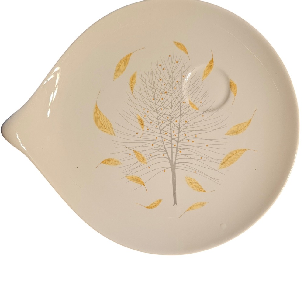 Eva Zeisel Hallcraft Century Autumn Leaves Snack Plate Mid Century Modern MCM